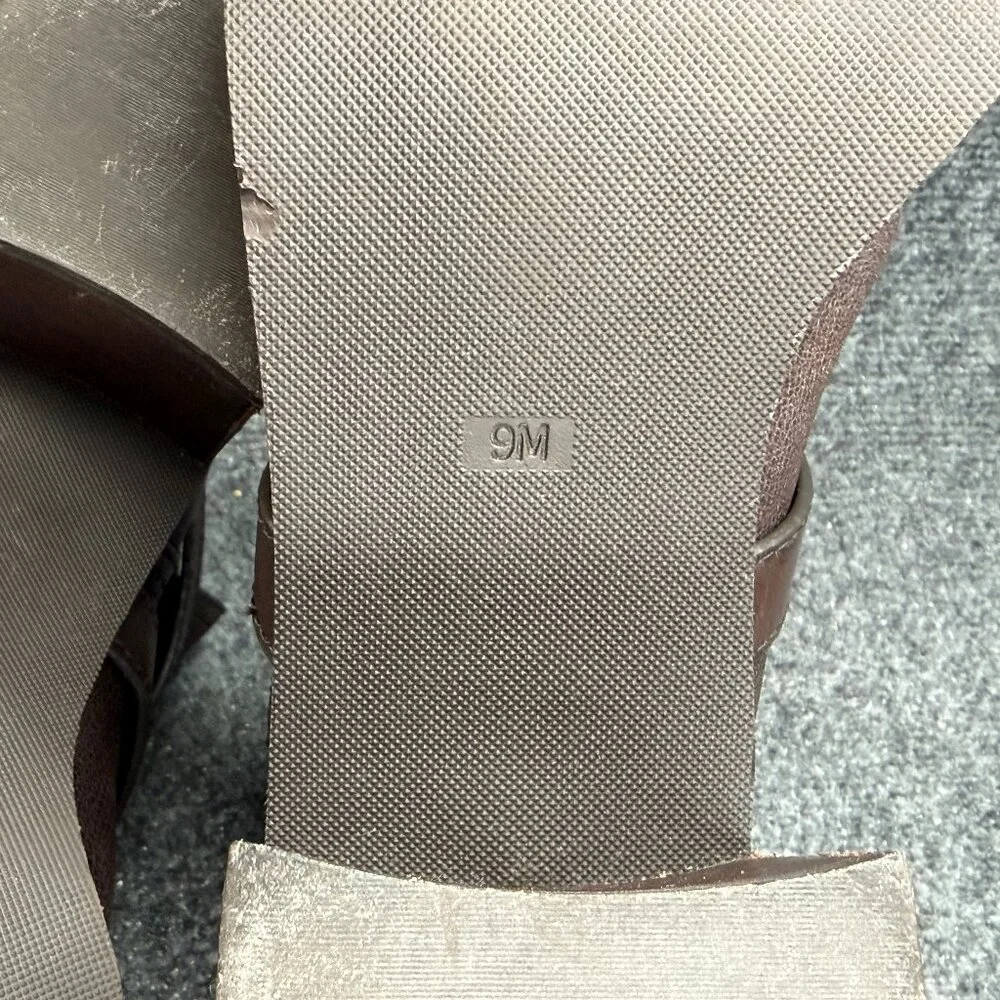 Tory Burch Hastings‎ Ankle Boots Women's Size 9 Brown Leather Cross Strap Heeled
